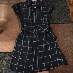 White striped black dress